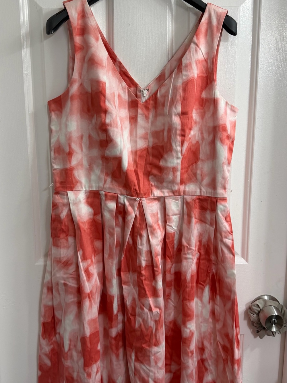 Calvin Klein Coral and White Watercolor Dress